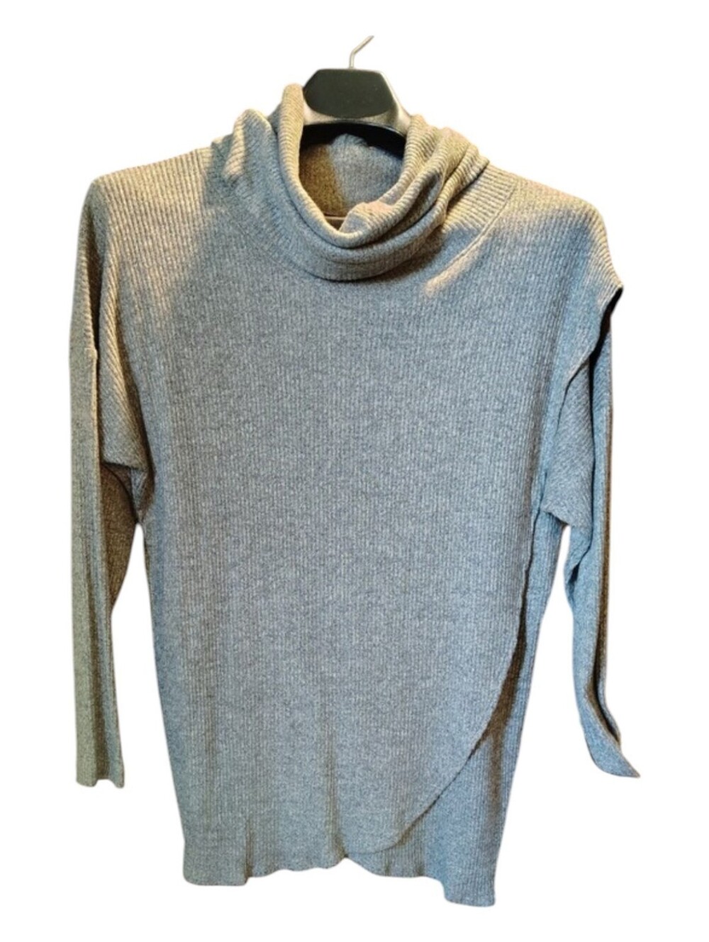 Nally & Millie Gray Ribbed Knit Sweater